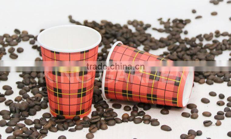 Single wall disposable paper tea cup with lids