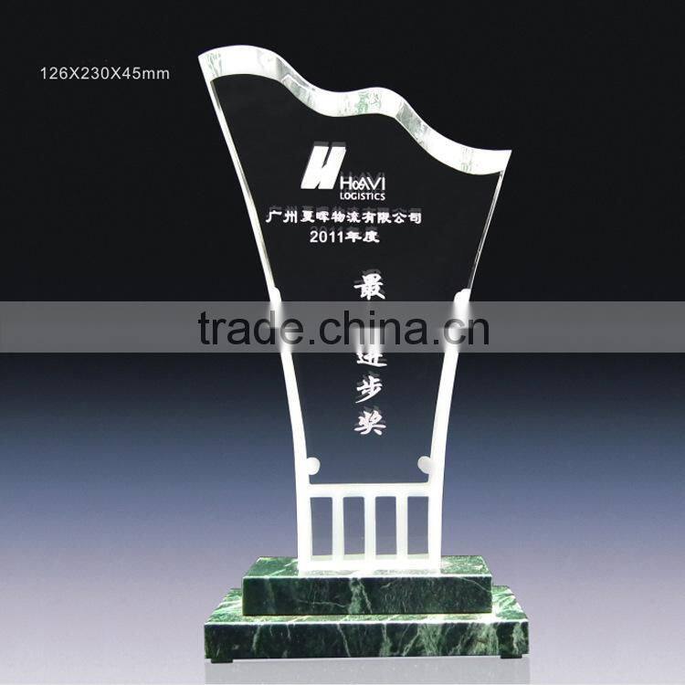 luxury new arrive crystal trophy crystal plaque for sports award crystal glass award souvienir