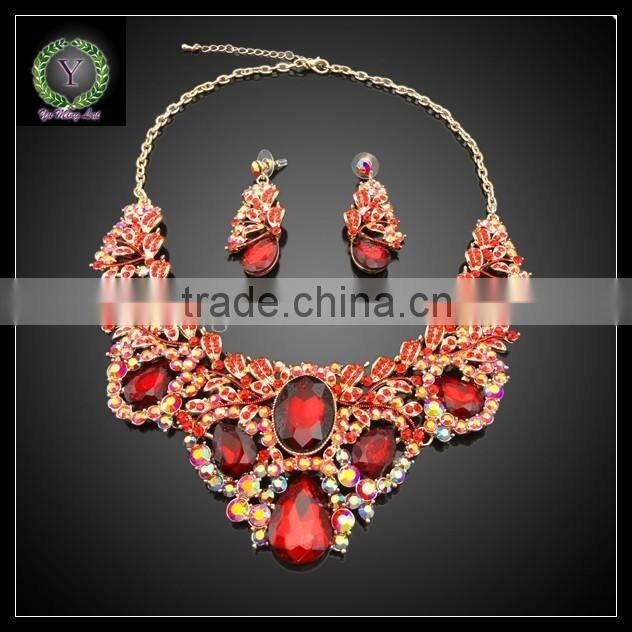2016 New Arrival African Gold Plated Jewelry set which for Wedding jewelry set Match Clothes KHK884