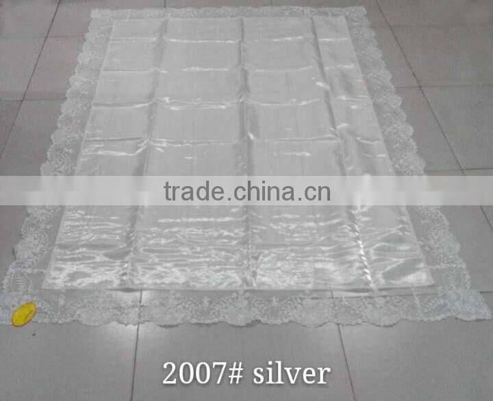 Polyester white tablelcoth with lace