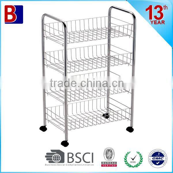 4 tiers chromeplate kitchen trolley
