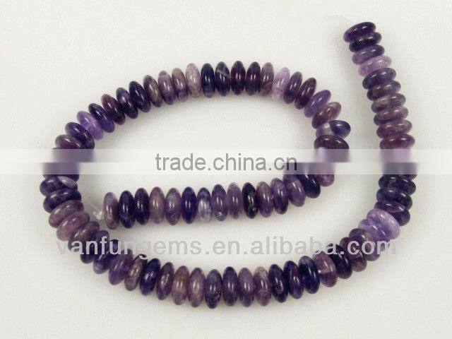 Gemstone amethyst rondelle beads for jewelry