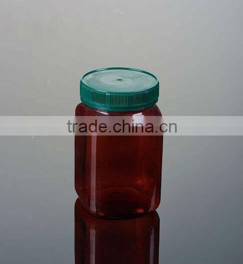 500g plastic square honey bee food pet bottle, amber square peanut butter bottles