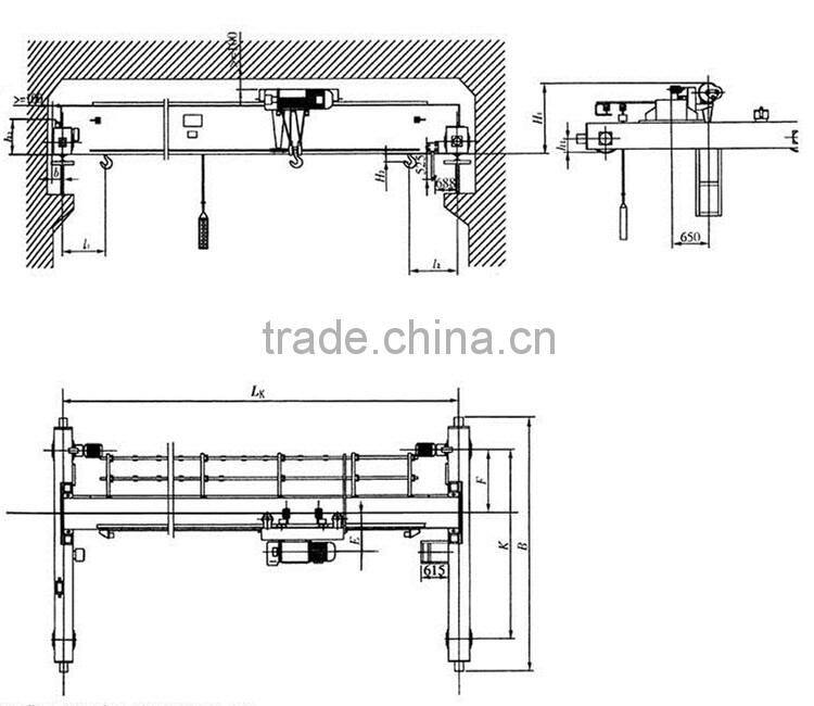 LP bias rail mono beam overhead crane
