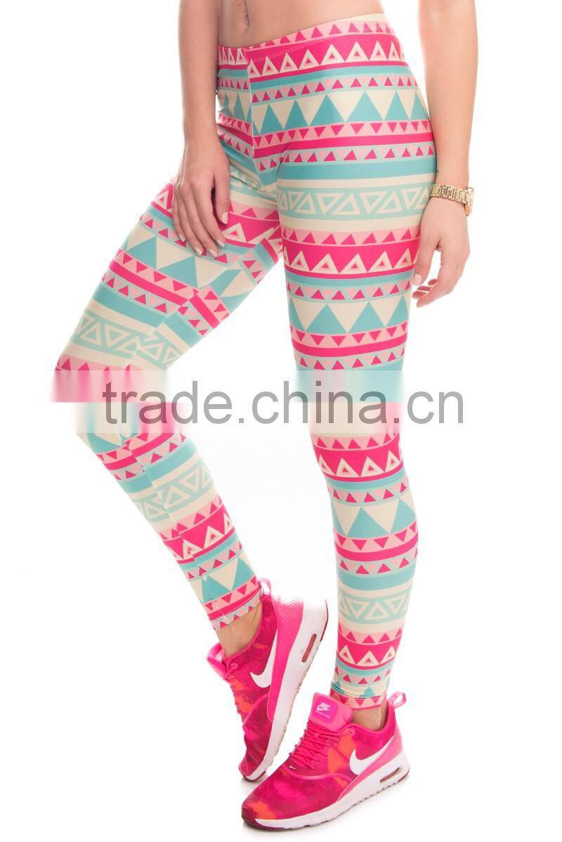 New Arrival 3D Printed Color Women leggings Aztec Green leggins woman