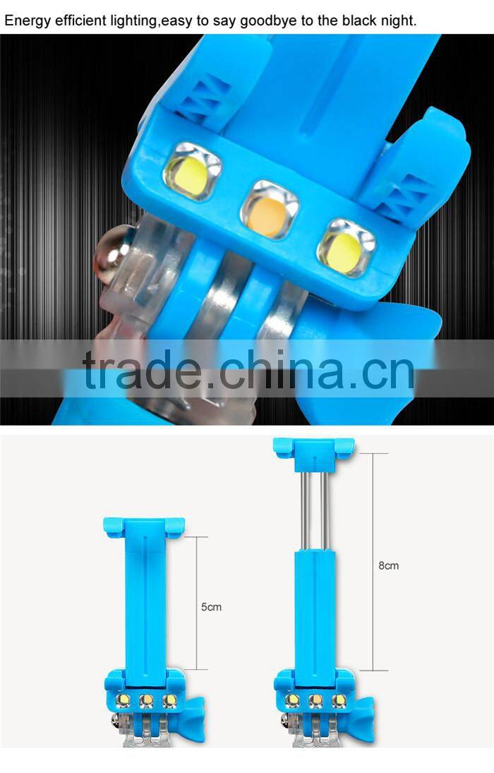 New 2016 product idea mobile phone selfie stick with led light tripod
