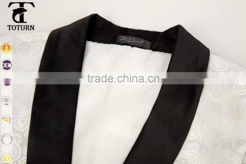 New Style Hot Sale Fancy Direct Manufacturer Made to Measure Formal Wear white Two Pieces Rayon Coat Pant Men Suit for wedding