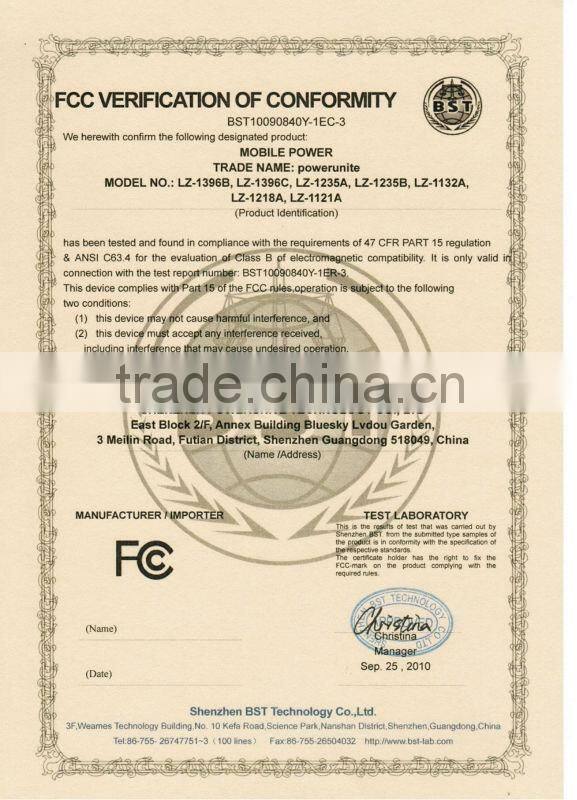 Mobile power supply shenzhen charge for galaxy note/iPhone/iPad/htc/GPS/MP3, power bank 80000mah