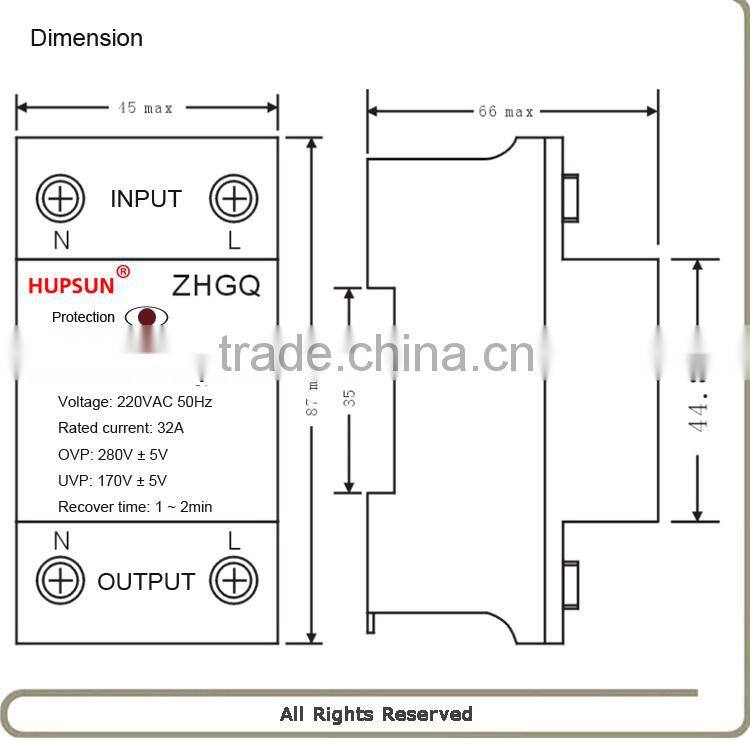 New design overload 2P over voltage and under voltage protection relay
