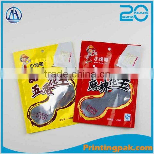 Snack Use and BOPA+PE Plastic Material three side sealed packaging bag