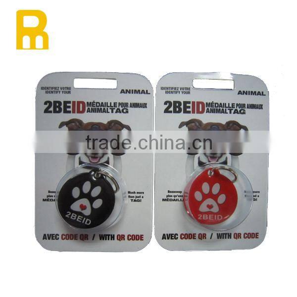 Dog tag type PVC plastic nfc pet id tag