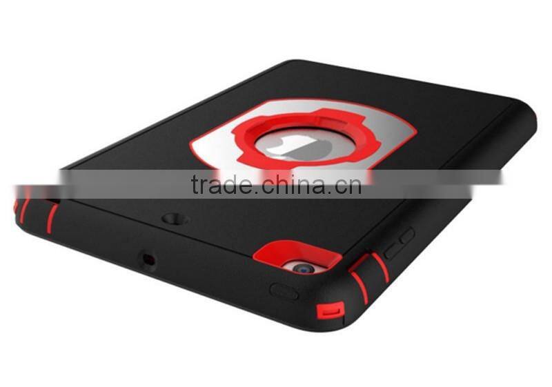 For iPad mini 4 shockproof rubber rotated foldable stand folio cover case