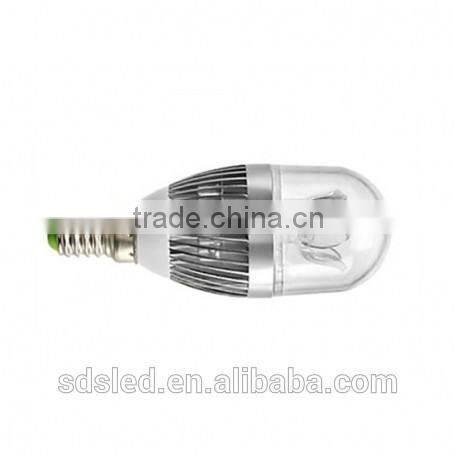 LED Candle bulb Silver 3W E14 dimmable led candle bulb Warm White high power Candle light