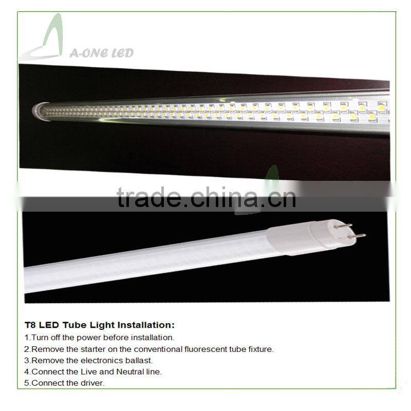 2015 Clear cover SMD3528 22w T8 led tube light & Rotatable led tube T8 22w made in China