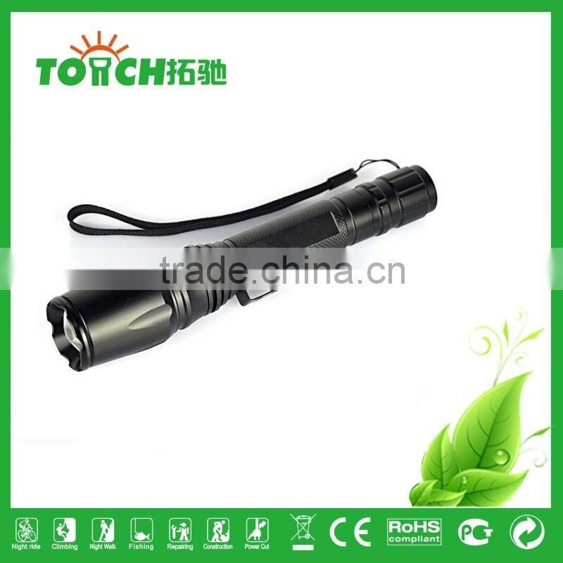 bike flashlight professional zoomable emergency flashlight high power super waterproof led lamp by 2*18650 battery With SOS lamp