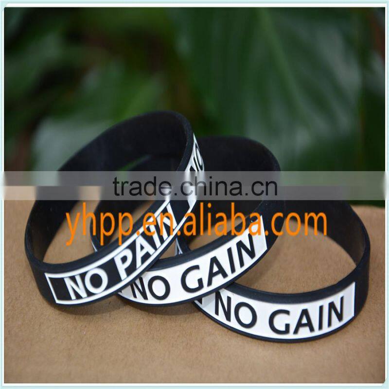 Custom Motivational NO PAIN NO GAIN Silicone Wristbands Bracelet