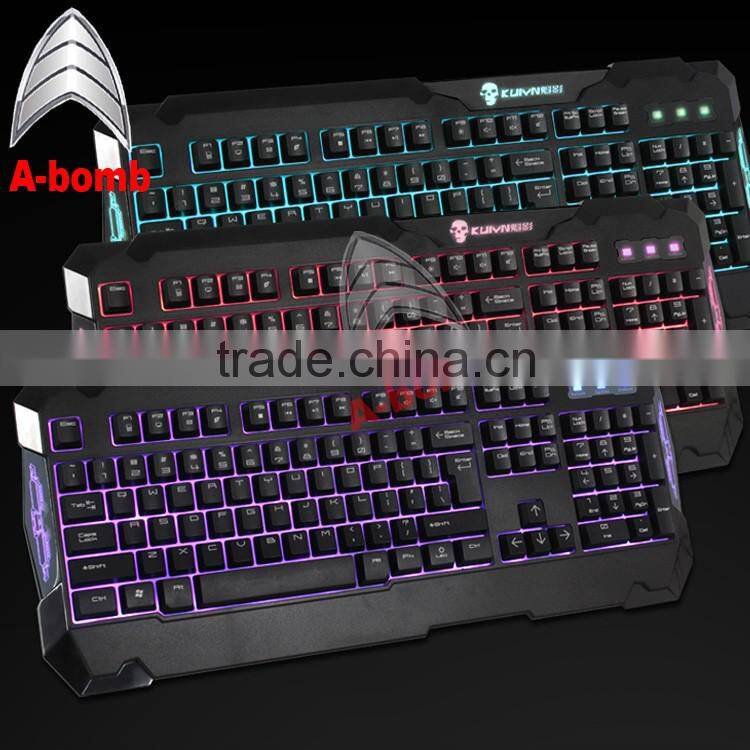 2016 A-bomb waterproof keyboard mechanical gaming computer keyboard with LED light