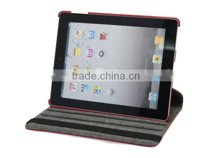360 degree rotation pu leather case for ipad 2/3