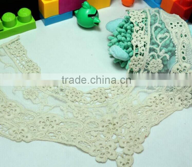 100% Cotton Water-sulable Lace Fabric Embroidery Mesh Lace Collar