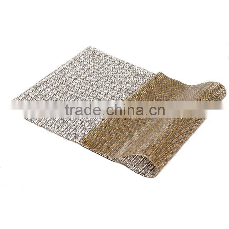 2016 xiumao factory rhinestones meshes/aluminum/brass hotfix mesh/metallic mesh fabric with spangles