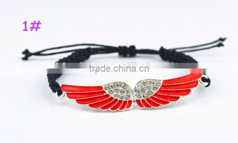 2015 Hot Sale handmade multi-colour wax cotton cord friendship bracelet