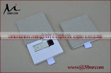 Wholesale Fabric Linen USB Drive Gift Boxes Wedding Package USB Box