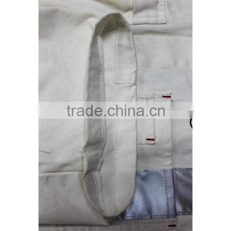 Mens white 3m reflective safety mechanic work winter coverall
