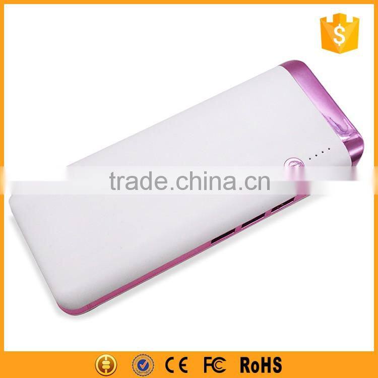 Portable 3 usb output 10000mah bank power for cell phone