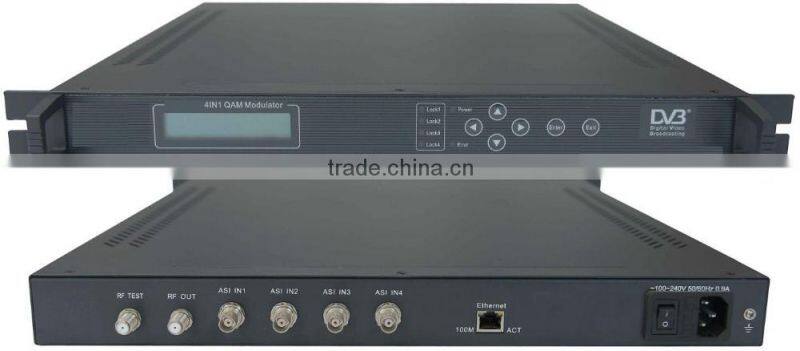 ASI dvb--c qam modulator(4 ASI IN,4 QAM RF out)