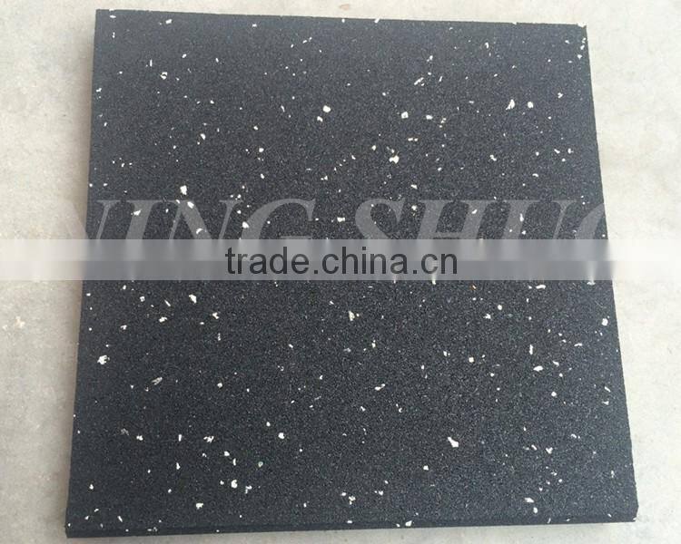 Trade assurance cheap high quality gym floor mat, recycled rubber tile with fleck