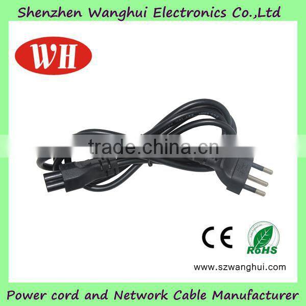 Black power cord for rice cooker/ brazil power cord from China manufacturer