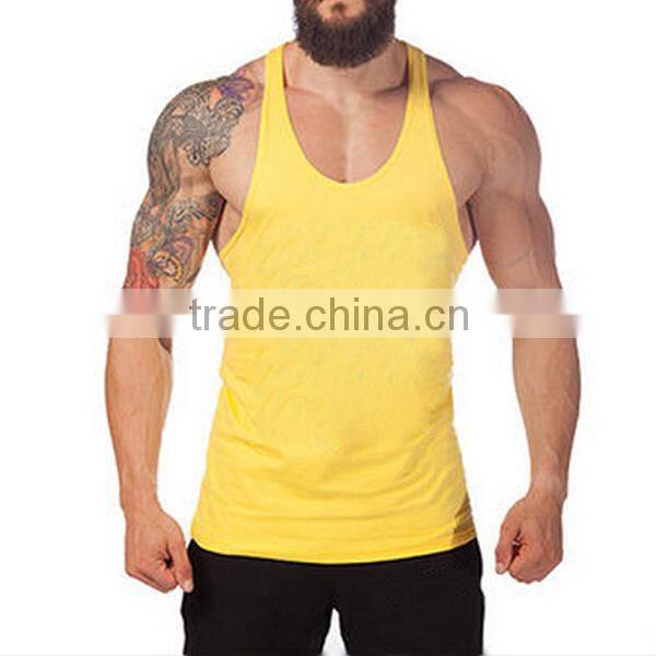 Blank gym mens stringer singlet tank top