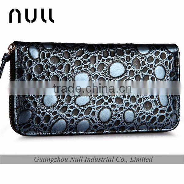 Luxury zippered laides clutches real leather import cell phone cute wallet