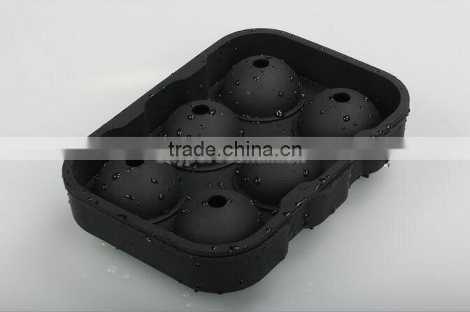 Silicone Round Ice Balls Maker Tray Six Large Sphere Molds Cube Whiskey Cocktails