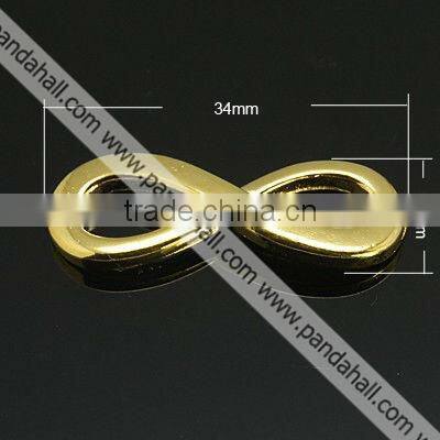 Alloy Tibetan Style Infinity Links, Golden Color(TIBE-I009-G)