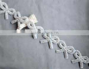 Bridal beaded rhinestone appliques to sew for wedding dresses and iron on rhinestones appliques wholesale
