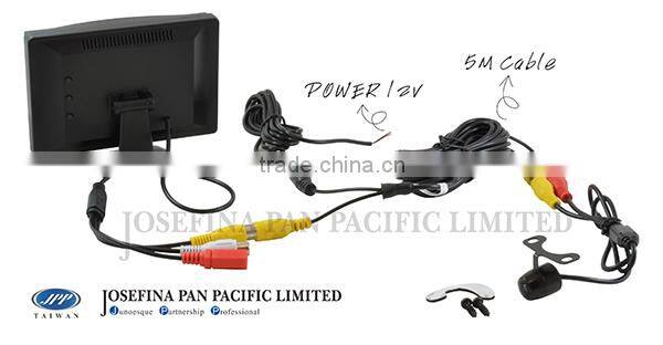 4.3" stand type monitor car back up, reversing camera kit, including metal camera with guildline,5M extension cable