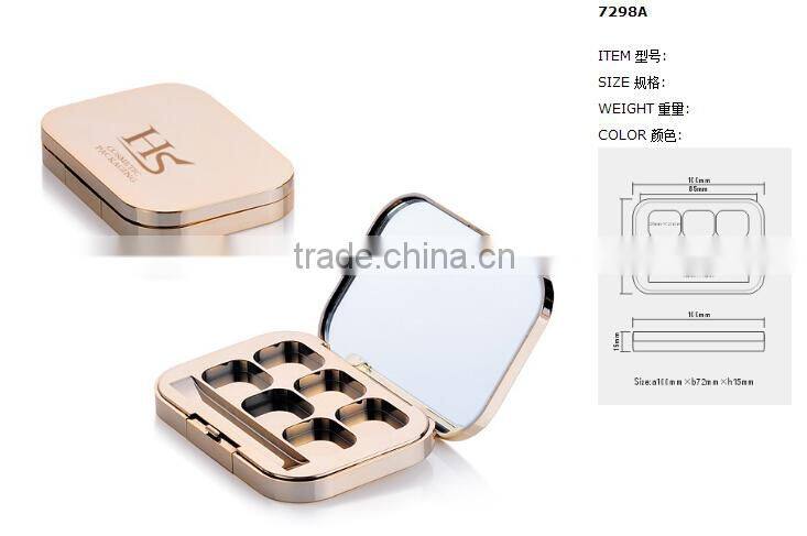 Wholesale luxury 6 color empty eyeshadow compact case