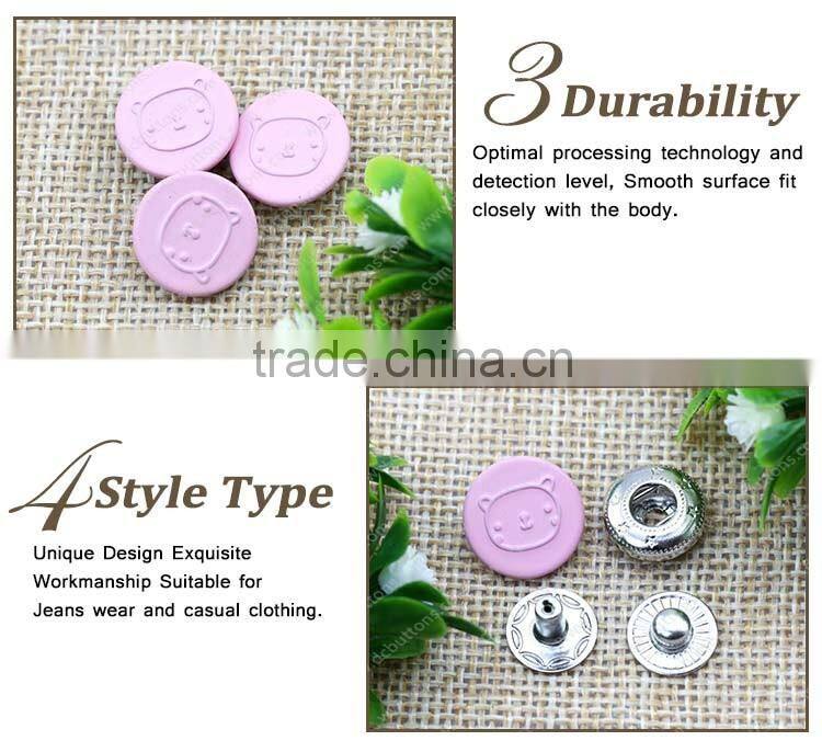 Oeko tex pink color snap button fasterner for baby clothing