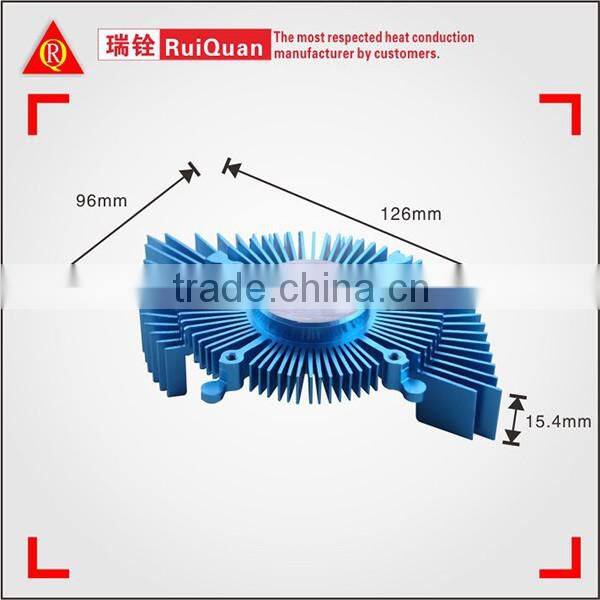 Custom Aluminum Alloy Extrusions VGA heatsink with blue anodizing