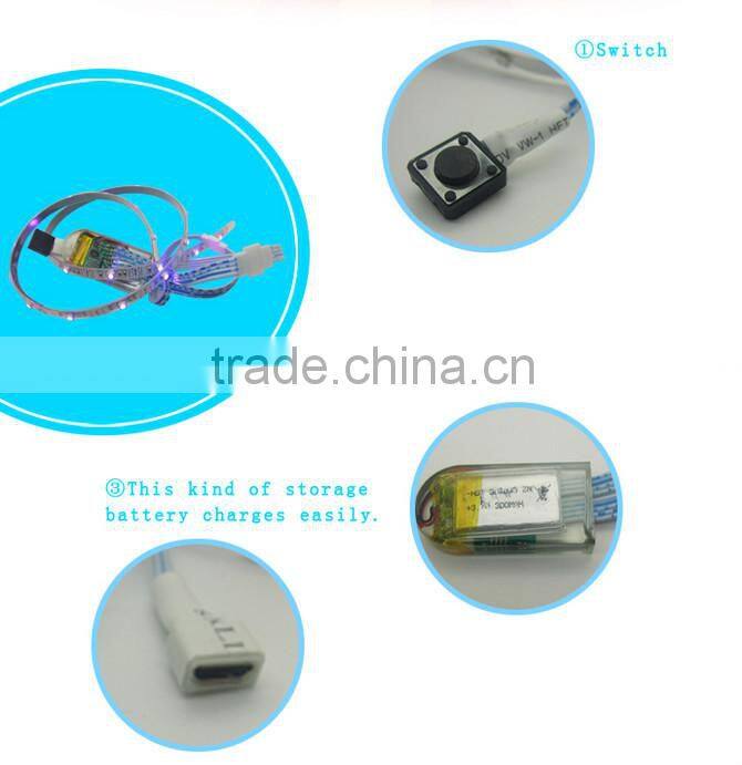 RGB wearable LED shoes strip lighting new for show