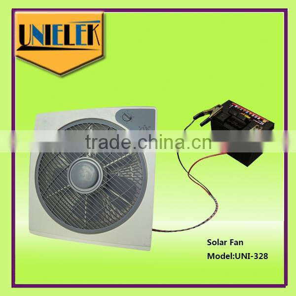 Mini solar power home system 2000RPM powerful copper motor table 12 volt rechargable fan