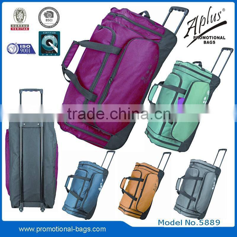 travel travelling duffel luggage storage trolley bag with wheels