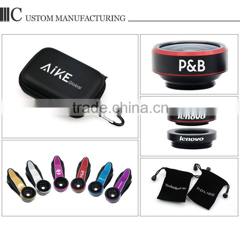 for iPhone iPad Samsung LG HTC Smartphone DSLR Lens 198 Degree Fisheye Lens Selfie Wide Lens 20X Macro Lens Clip Camera Lens