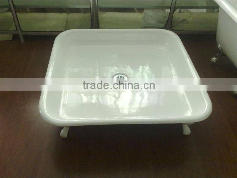 round cast iron enamel shower tray