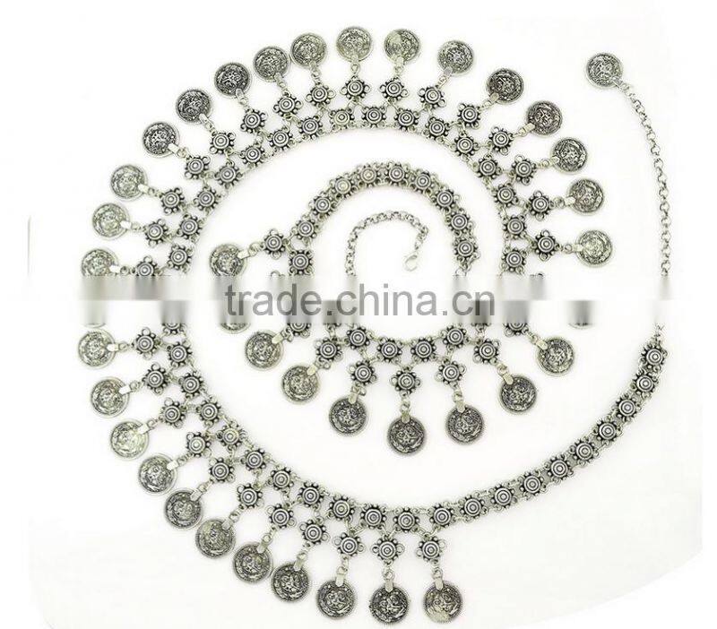 Fashion Gypsy Boho Hippie Shimmy Belt Belly Dancer Dangle Coins Waist Chain