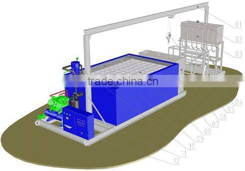 Stainless steel refrigerator for block ice