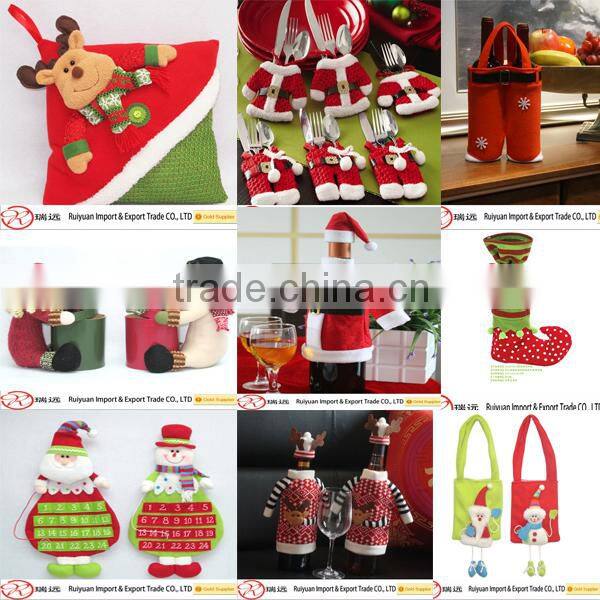 2015 promotional Cute felt Christmas boots hanging ornament with ribbon hanger