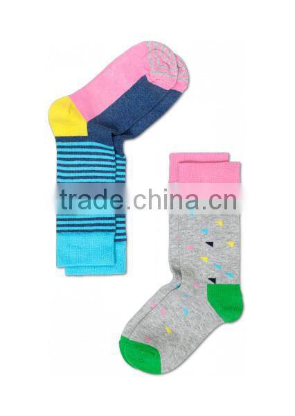 Custom Wholesale Elite Teen Boys' Girls' Kids' Dots Stripe Cotton Sock