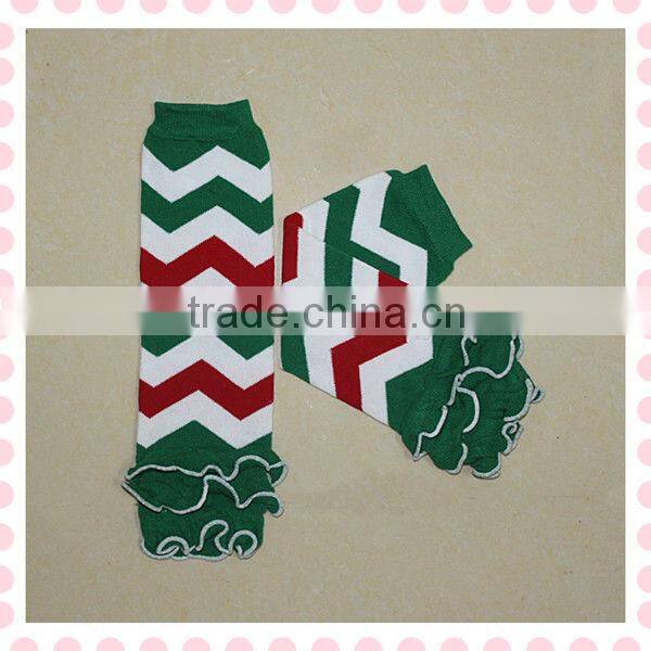 100% COTTON Baby Leg Warmer Chevron Zig Zag Leg Warmers with Ruffles